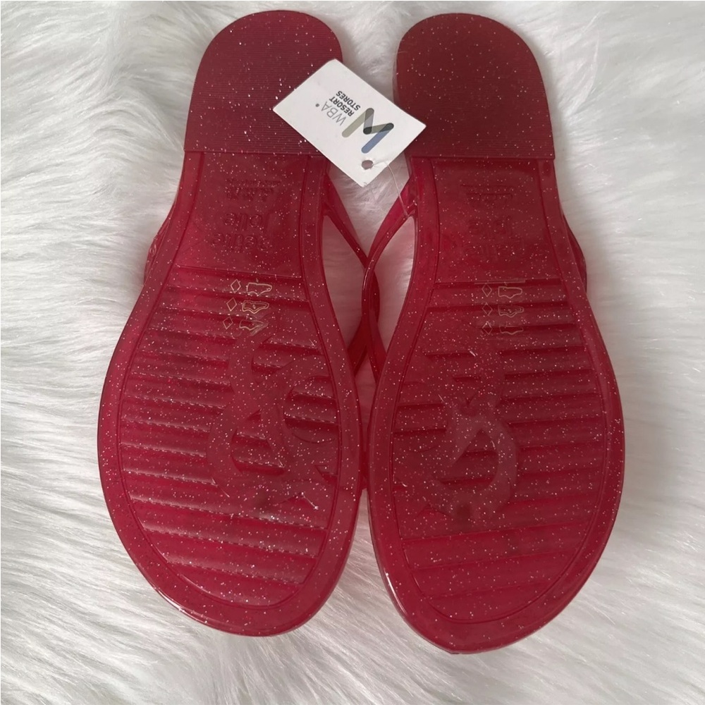 Women’s Sandals Resort-wear Jelly Bow Flip-flops Hot Pink Cruise Vacation - Picture 7 of 9